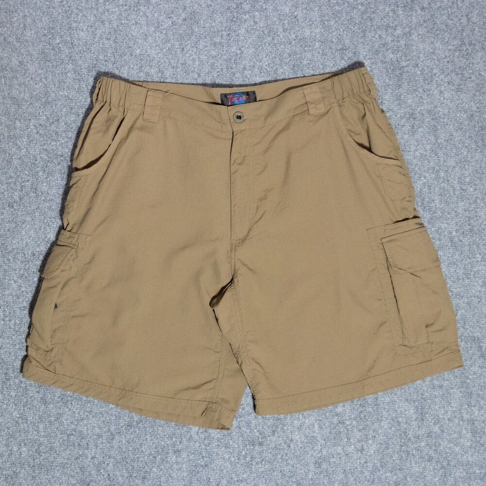 RailRiders Versatac Ultra Light Brown Nylon Ripstop Cargo Short XL Elastic Waist